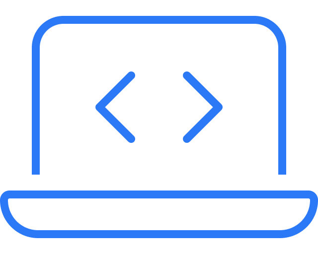 Laptop with code icon